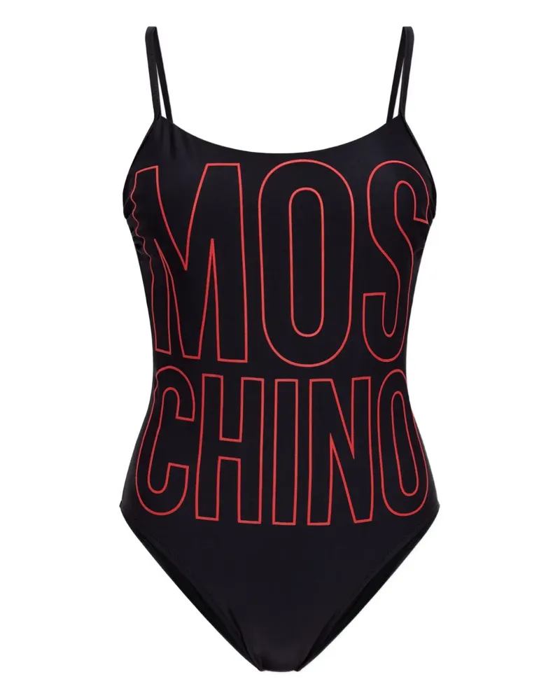 Moschino Badeanzug mit Logo-Print - Schwarz Schwarz