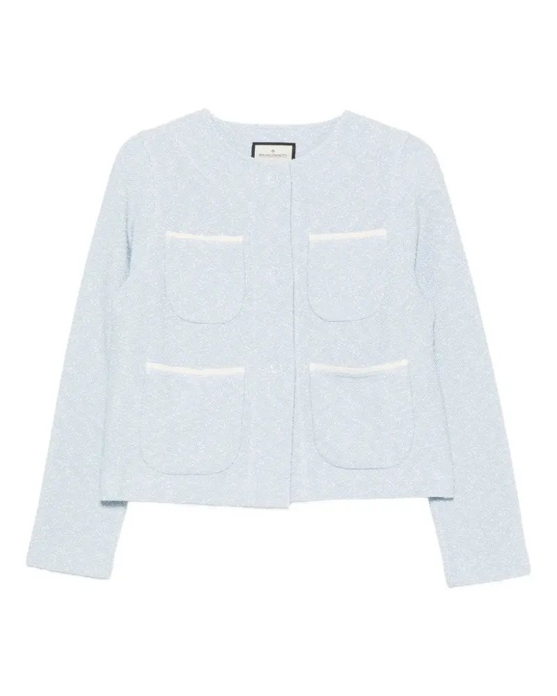 Bruno Manetti contrast-trim patch-pocket jacket - Blau Blau