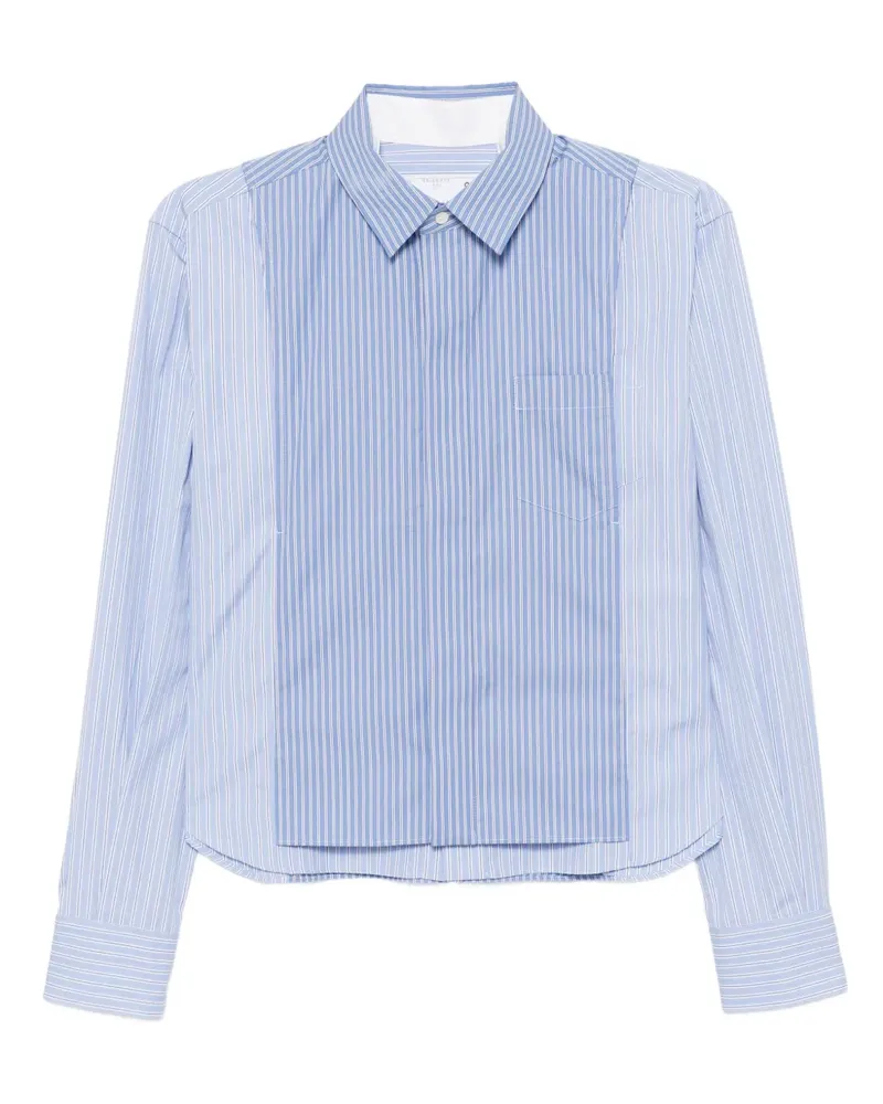 Sacai Gestreiftes Hemd - Blau Blau