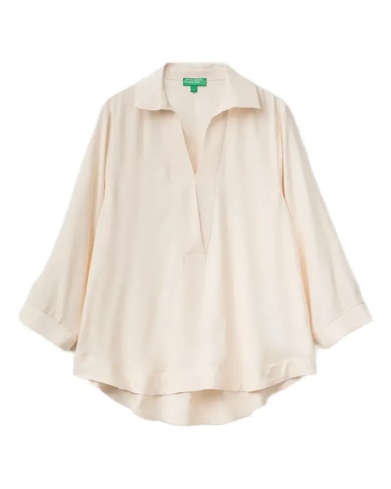 Benetton V-neck long-sleeve blouse - Nude Nude