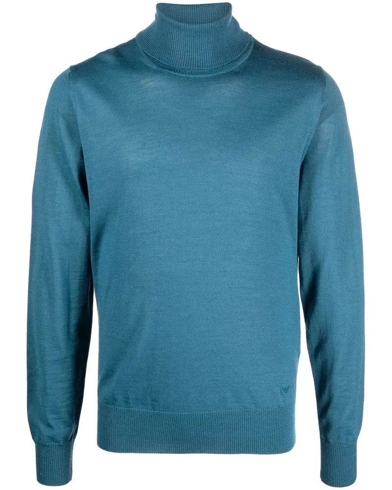 Emporio Armani Gestrickter Rollkragenpullover - Blau Blau