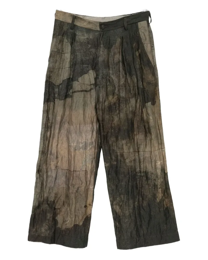 Ziggy Chen Weite Hose mit Print - Braun Braun