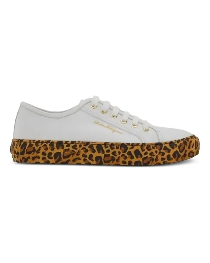 Ferragamo Sneakers mit Gancini-Print - Weiß Weiß