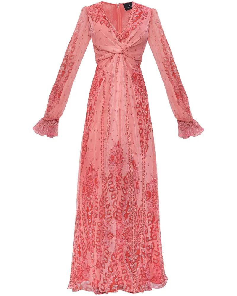 Etro Maxikleid mit Print - Rosa Rosa