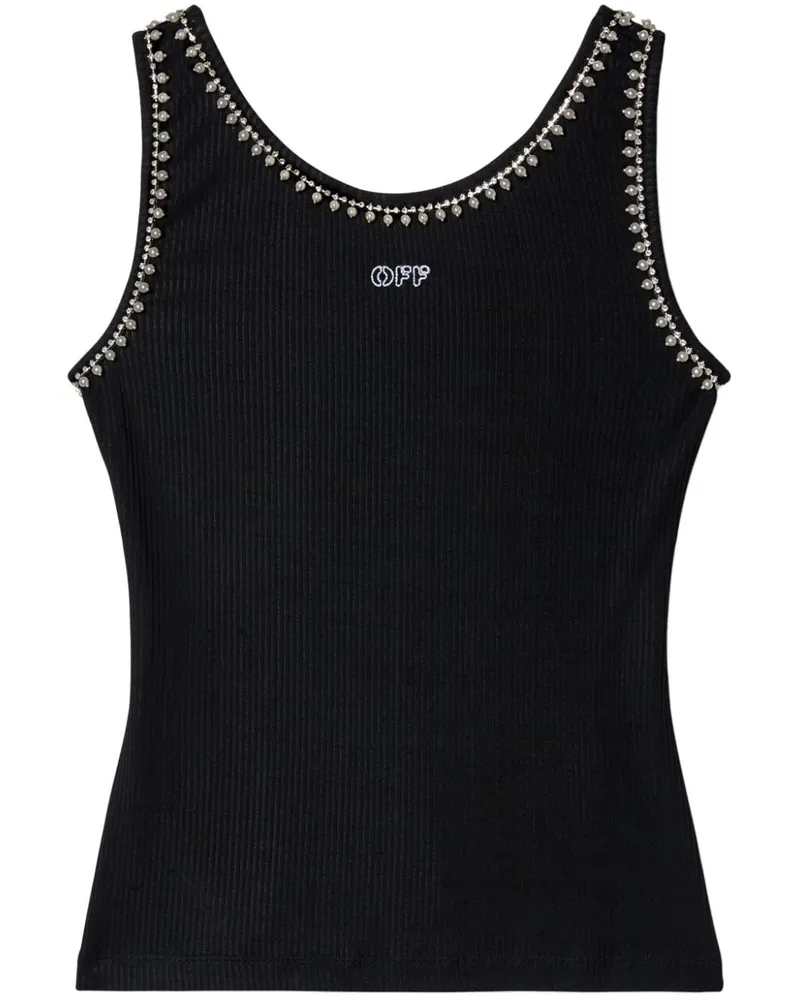 OFF-WHITE Tanktop mit Perlenverzierung - Schwarz Schwarz
