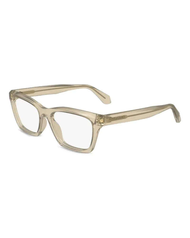 Ferragamo square full rim eyeglasses - Nude Nude