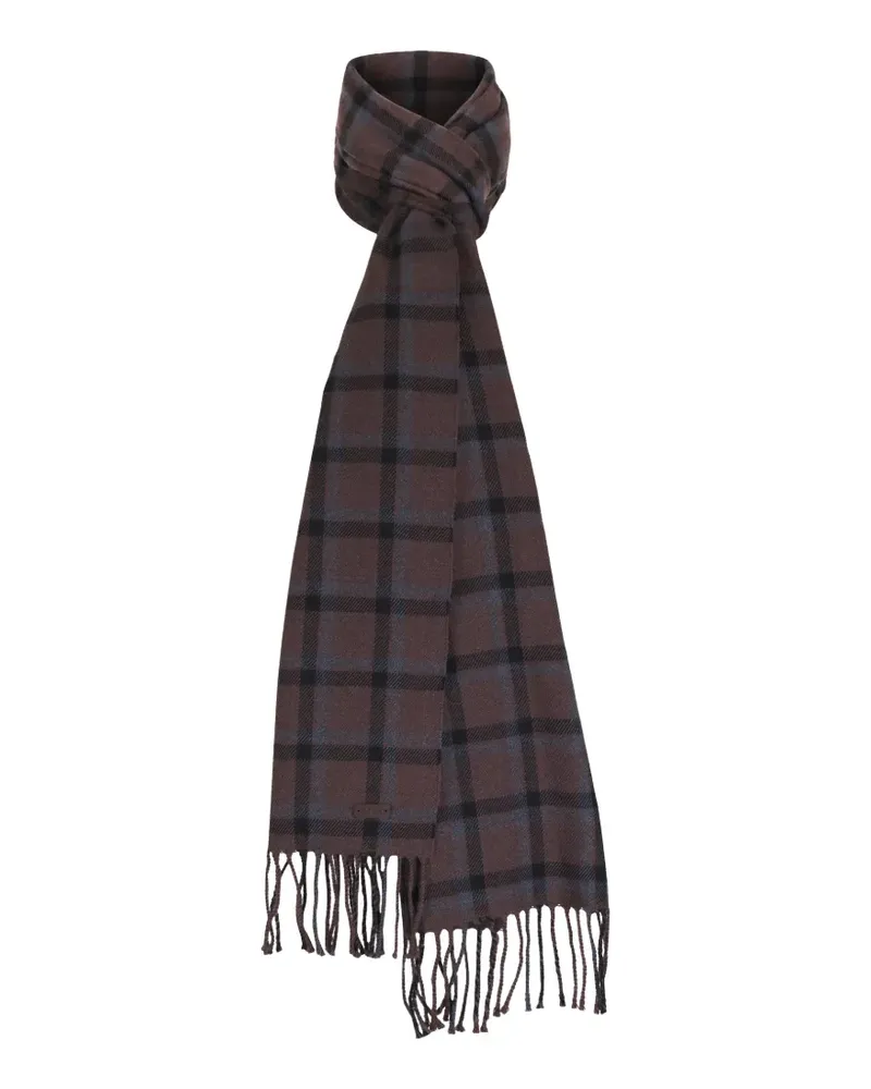 Eton check-pattern fringed scarf - Braun Braun