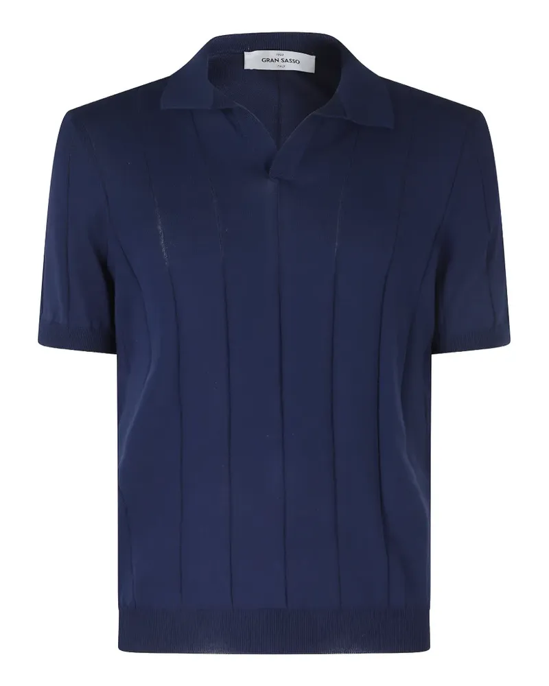 Gran Sasso ribbed-knit polo shirt - Blau Blau
