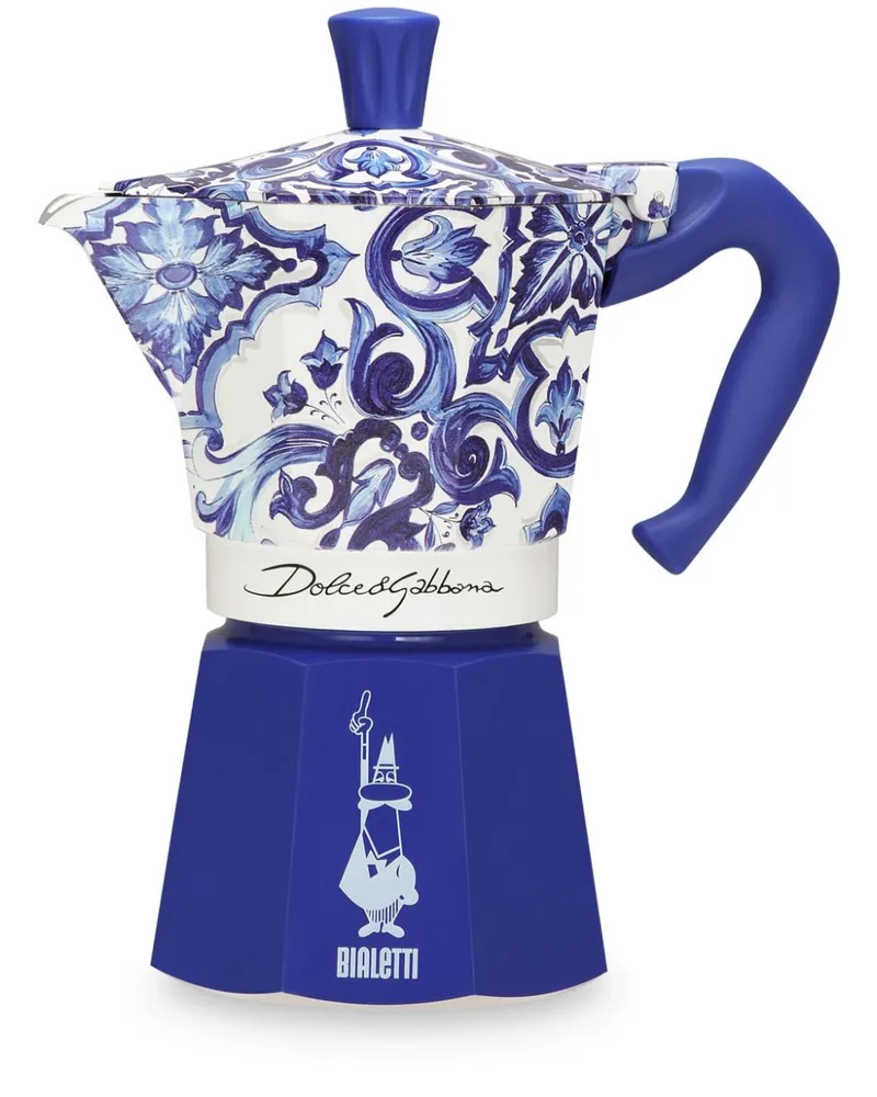 Dolce & Gabbana x Bialetti großer Moka Express Kaffeekocher (270ml) - Blau Blau