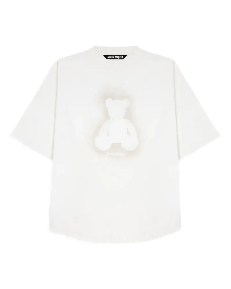 Palm Angels T-Shirt mit Bär-Graffiti - Weiß Weiß