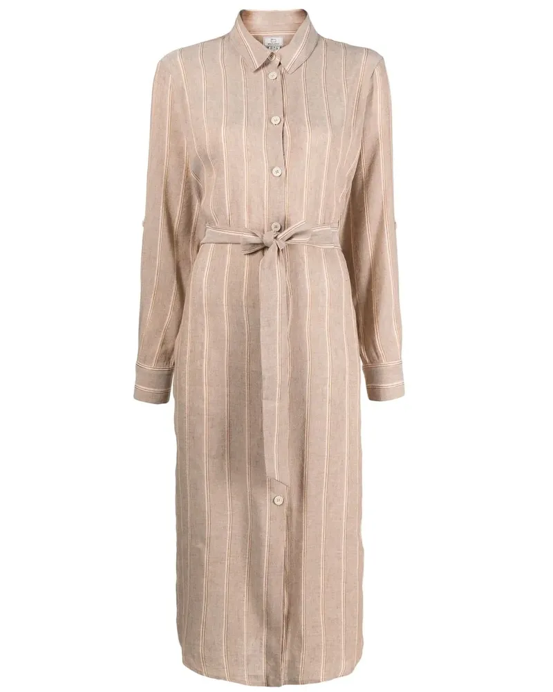 Woolrich Gestreiftes Hemdkleid - Nude Nude