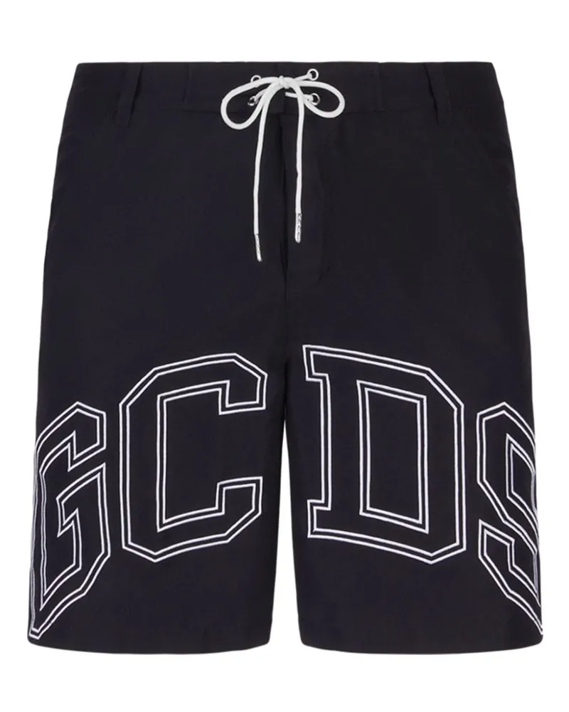 GCDS Badeshorts mit Logo-Print Schwarz