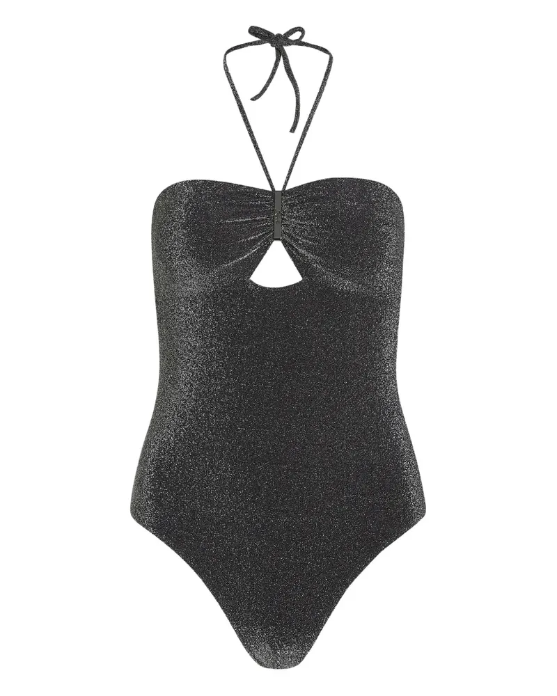 Karl Lagerfeld Badeanzug mit Logo-Schild - Schwarz Schwarz