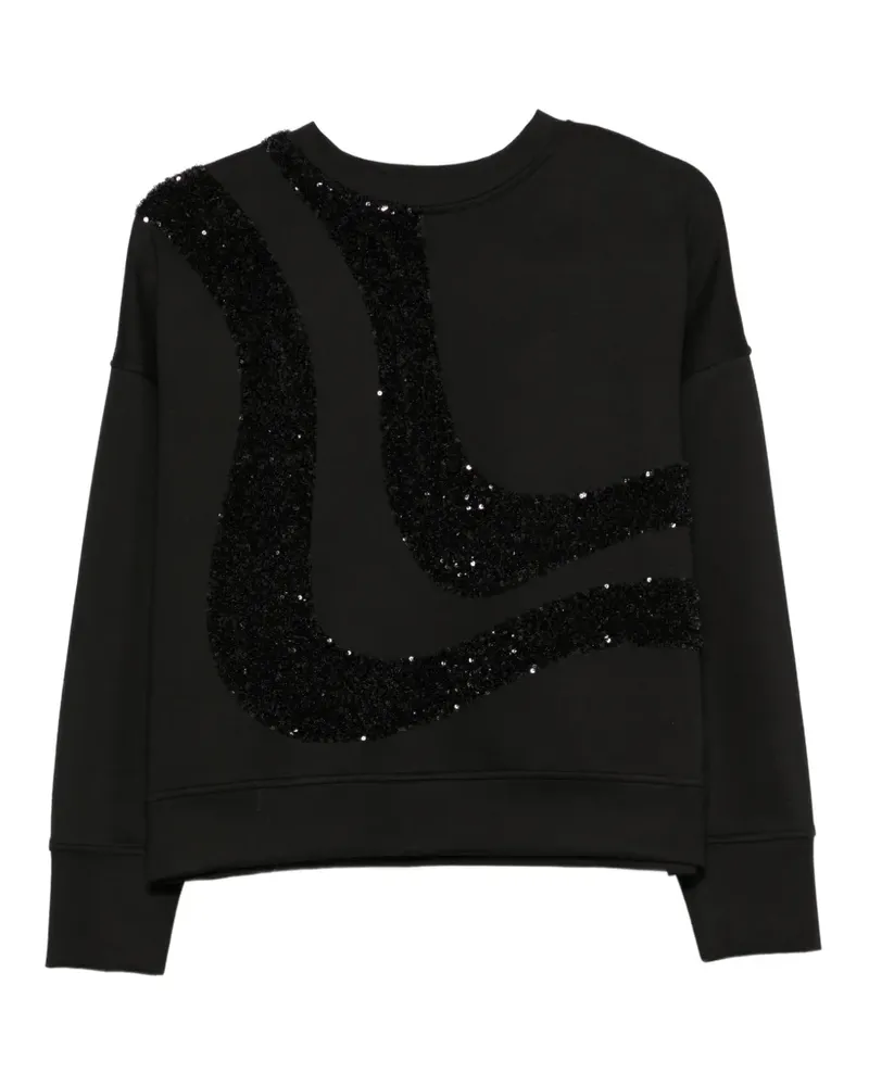 Emporio Armani Langarmshirt mit Pailletten - Schwarz Schwarz