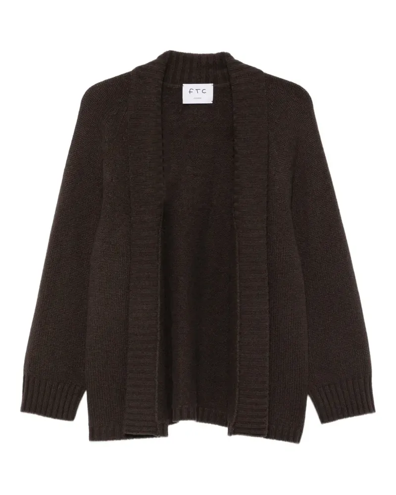 FTC Cashmere Cardigan mit Schalkragen und Raglanärmeln - Braun Braun