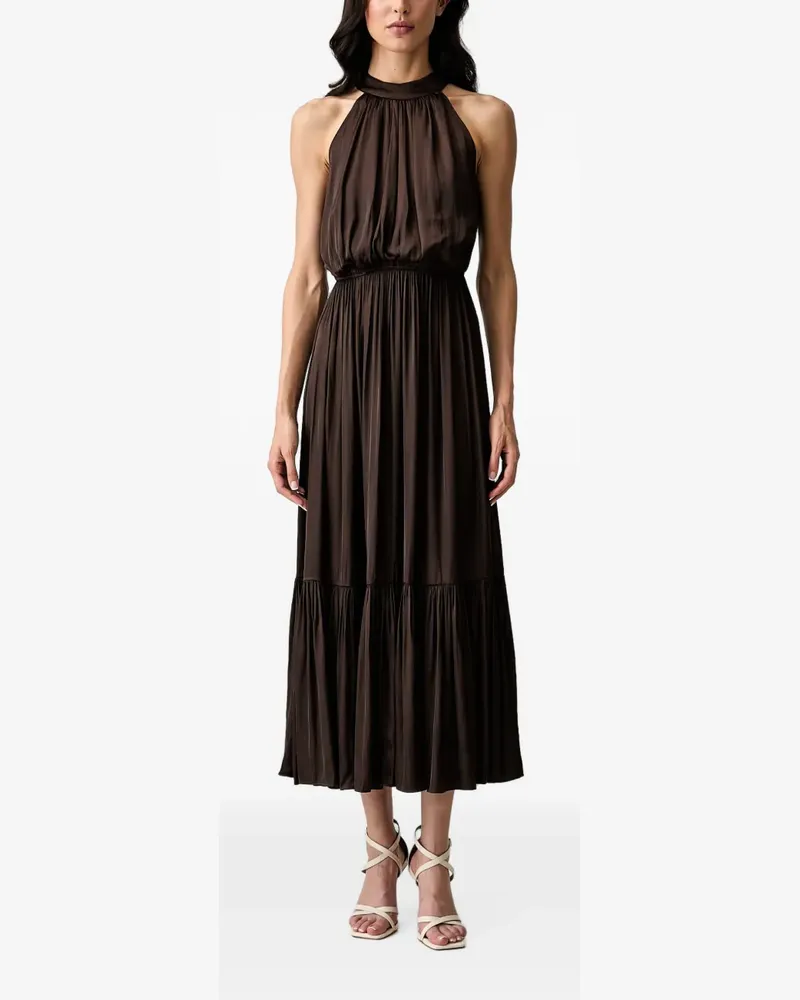 Morgan halterneck pleated maxi dress - Braun Braun