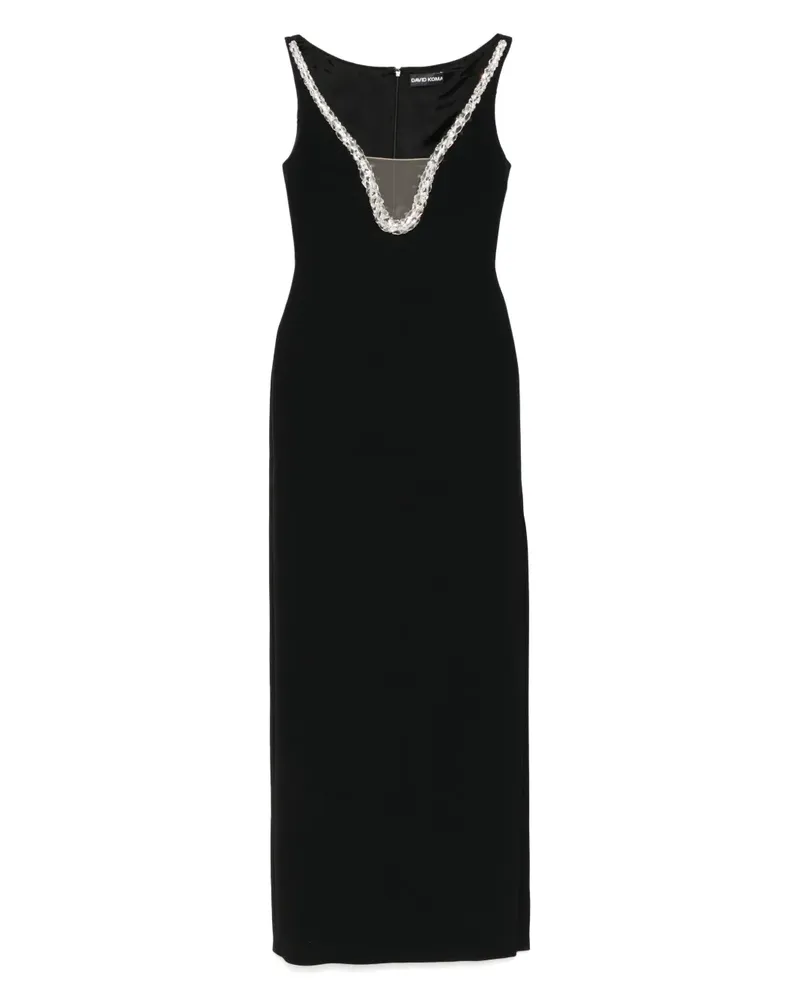 David Koma Abendkleid mit Kristallen - Schwarz Schwarz