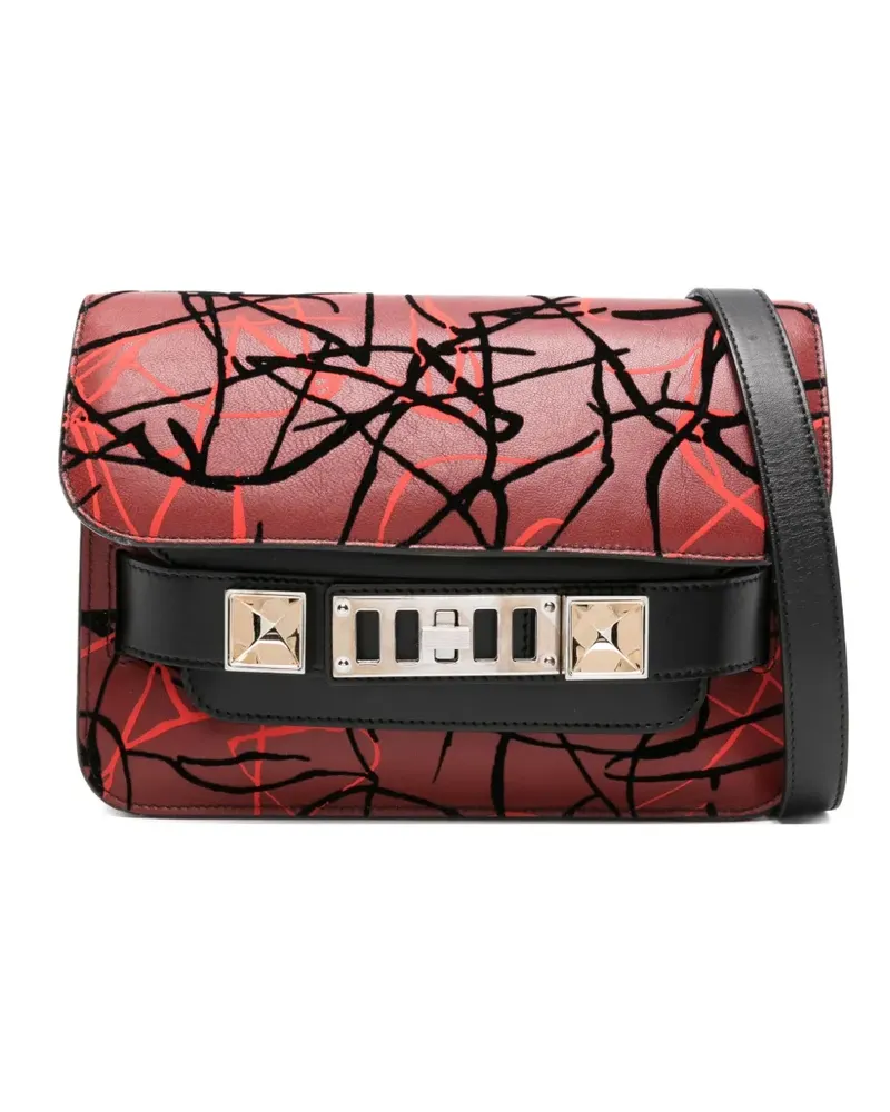 Proenza Schouler scribble-print clasp shoulder bag - Rot Rot
