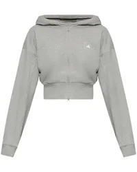 adidas Cropped-Hoodie mit Logo-Print Grau