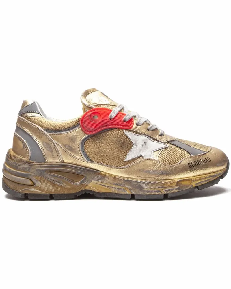 Golden Goose Running Dad Net Sneakers Gold