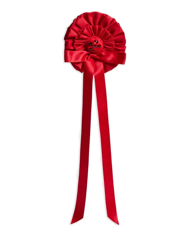 Simone Rocha Verzierter Rosette Taschenanhänger - Rot Rot