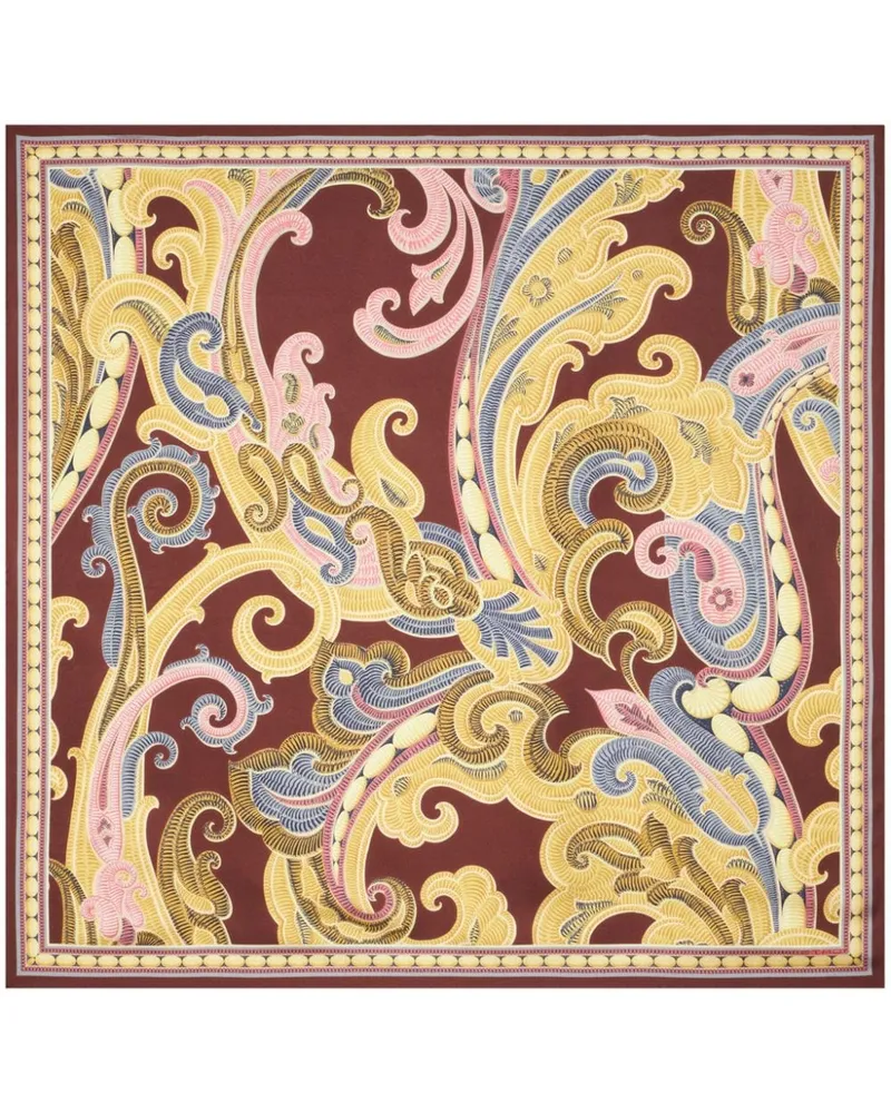 Etro Schal aus Seide mit Paisley-Print - Rot Rot