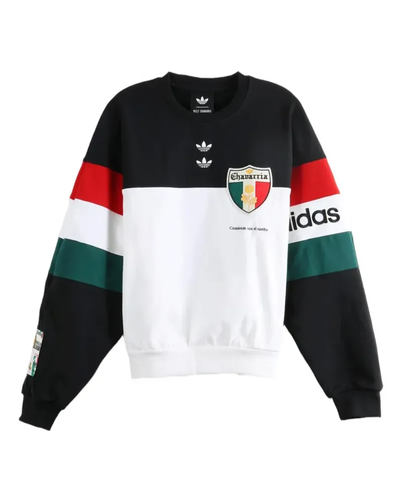 adidas x Willy Chavarria logo-print panelled sweater - Schwarz Schwarz