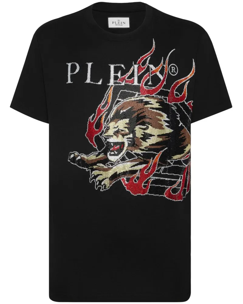 Philipp Plein T-Shirt mit Strassverzierung - Schwarz Schwarz