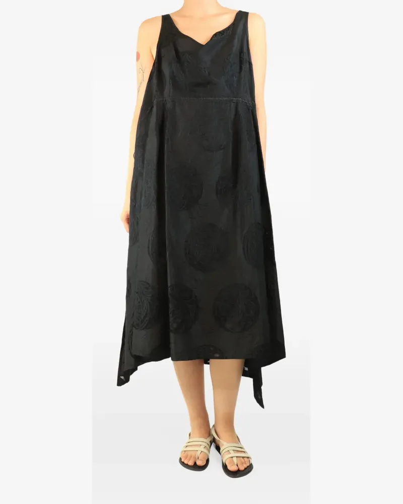 dosa Camisole-Midikleid mit Polka Dots und Knotendetail - Schwarz Schwarz