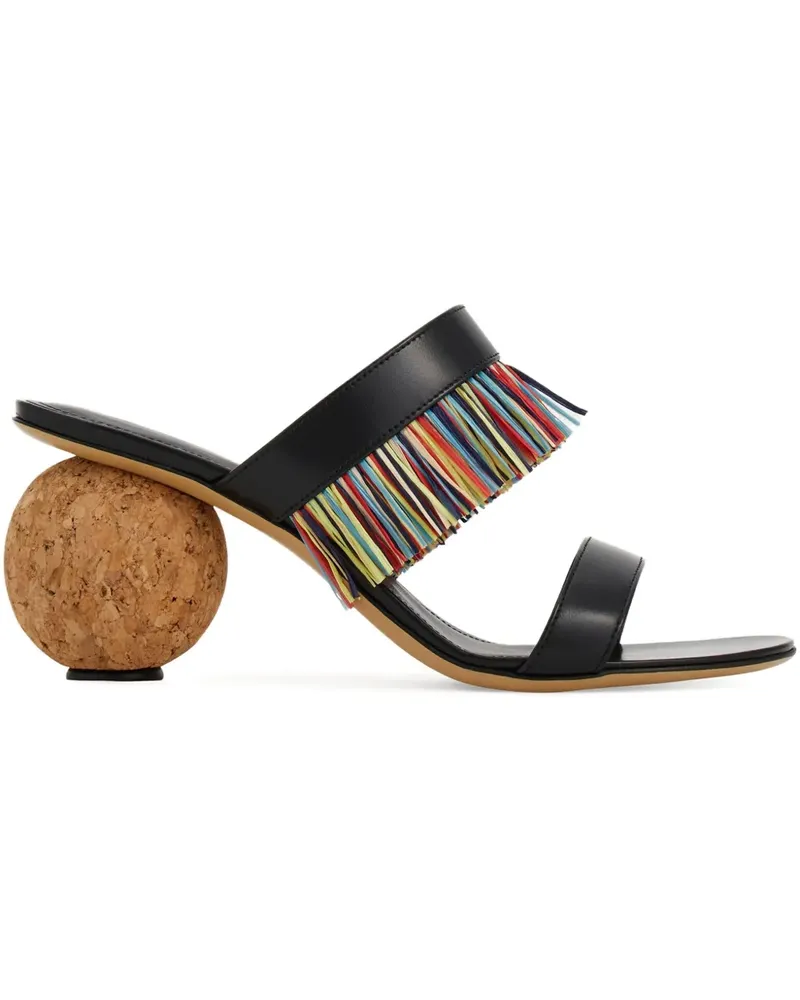 Ferragamo Sandalen mit Fransen 75mm - Schwarz Schwarz