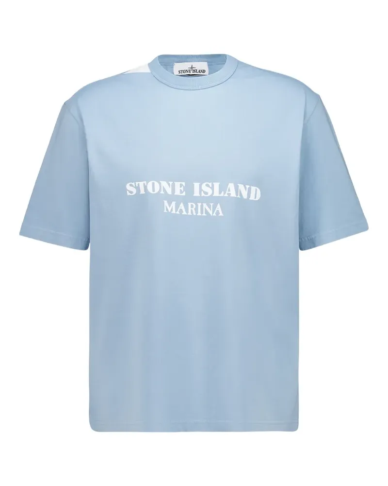 Stone Island Marina logo-print t-shirt - Blau Blau
