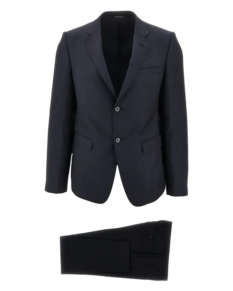 Emporio Armani striped-pattern suit - Blau Blau