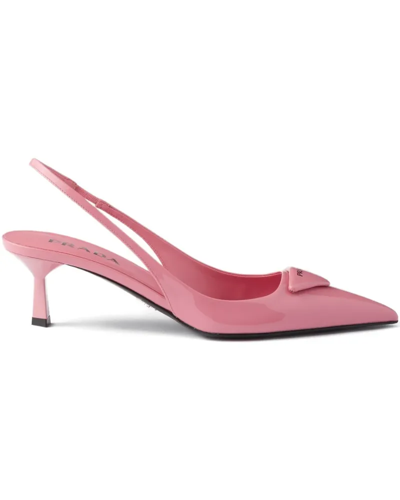 Prada Slingback-Pumps mit dreieckigem Logo 55mm - Rosa Rosa