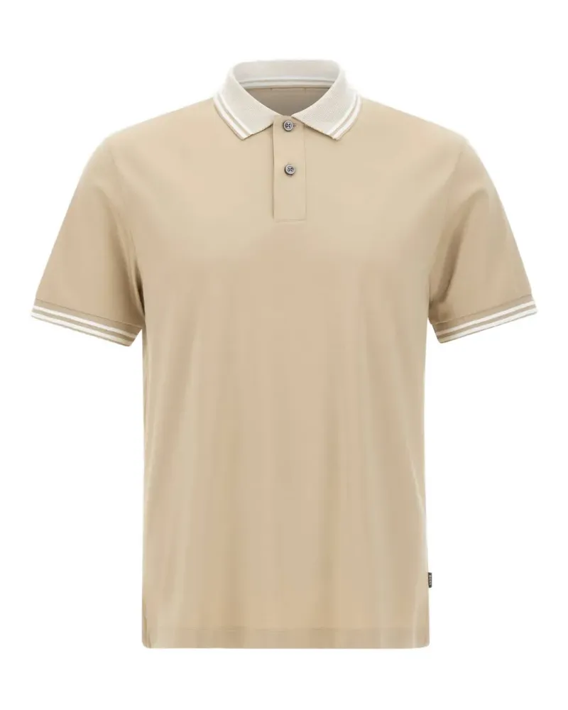 HUGO BOSS contrast-trim polo shirt - Nude Nude