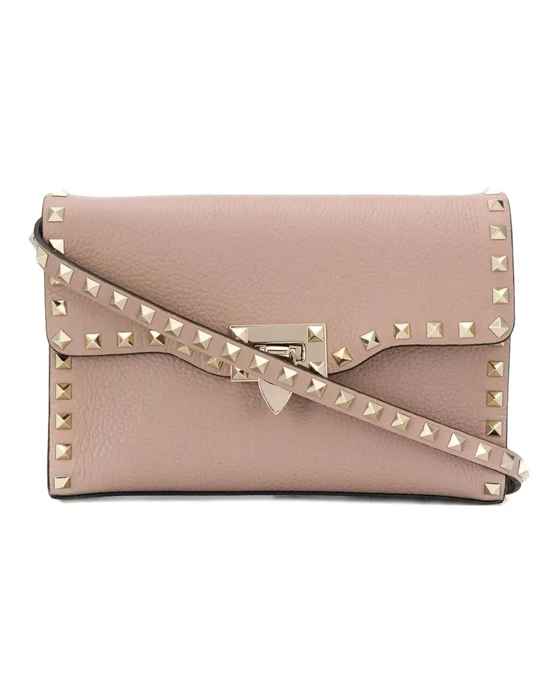 Valentino Garavani small rockstud flap crossbody bag - Rosa Rosa