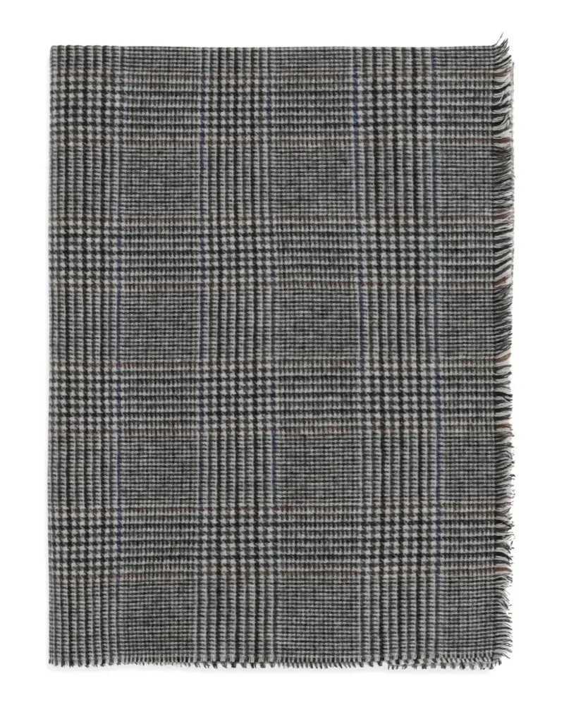Brunello Cucinelli check frayed-edge scarf - Grau Grau