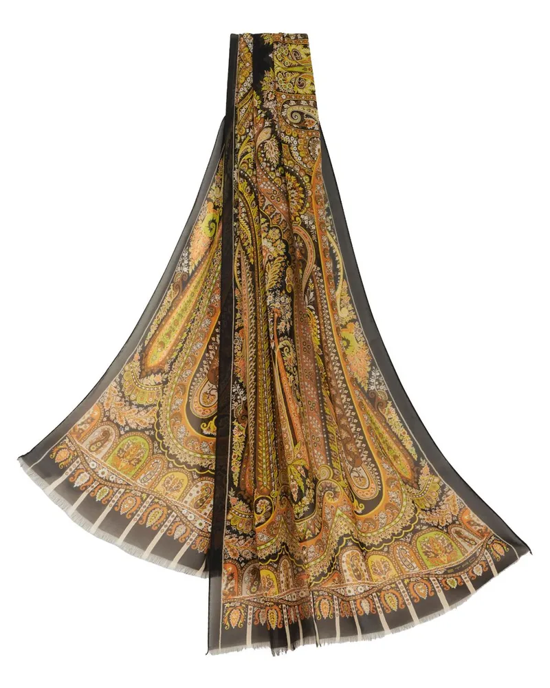 Etro Seidenschal mit Paisleymuster - Gelb Gelb