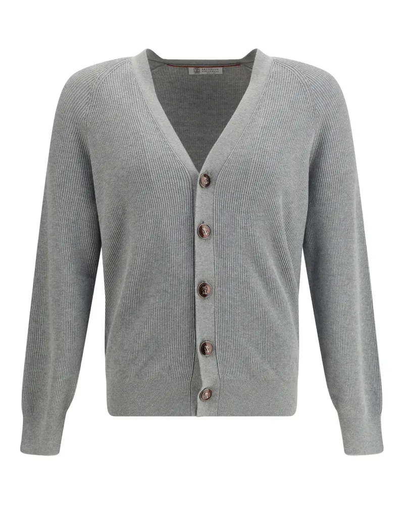 Brunello Cucinelli V-neck button cardigan - Grau Grau
