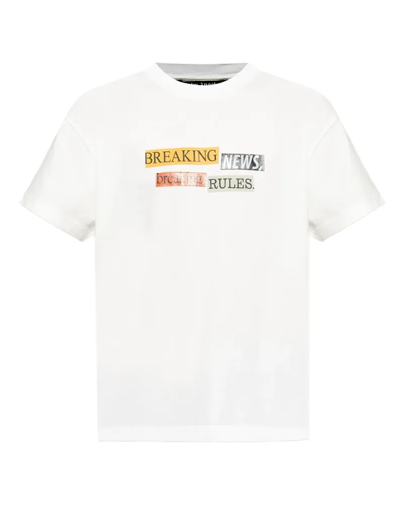 Palm Angels Breaking News T-Shirt - Weiß Weiß