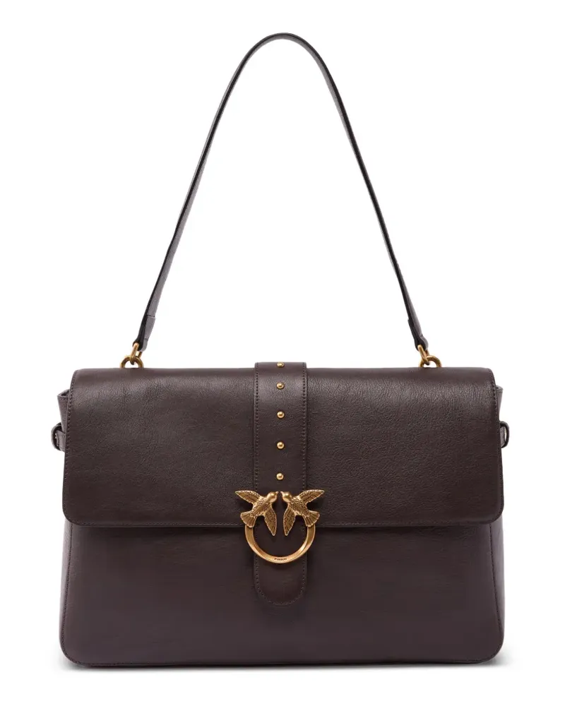 Pinko Love Birds Schultertasche mit Nieten - Braun Braun