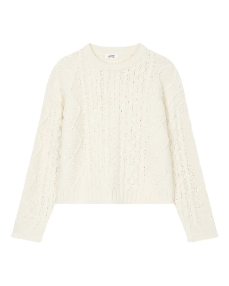 STUDIO TOMBOY Pullover mit Zopfmuster - Nude Nude