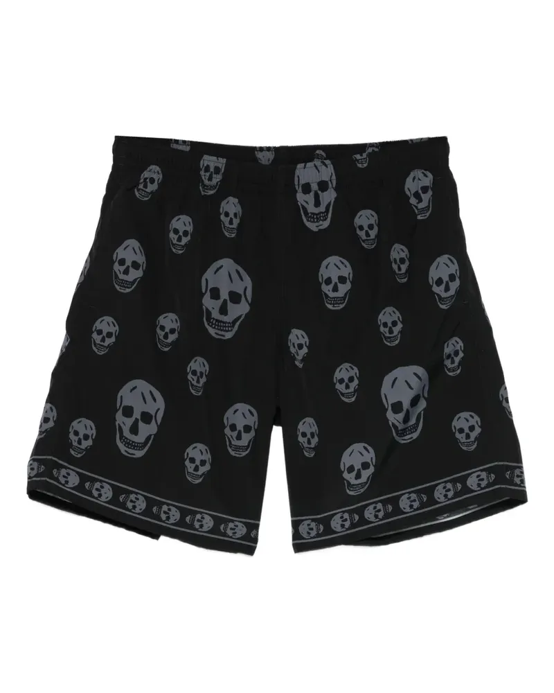 Alexander McQueen Badeshorts mit Totenkopf-Print - Schwarz Schwarz