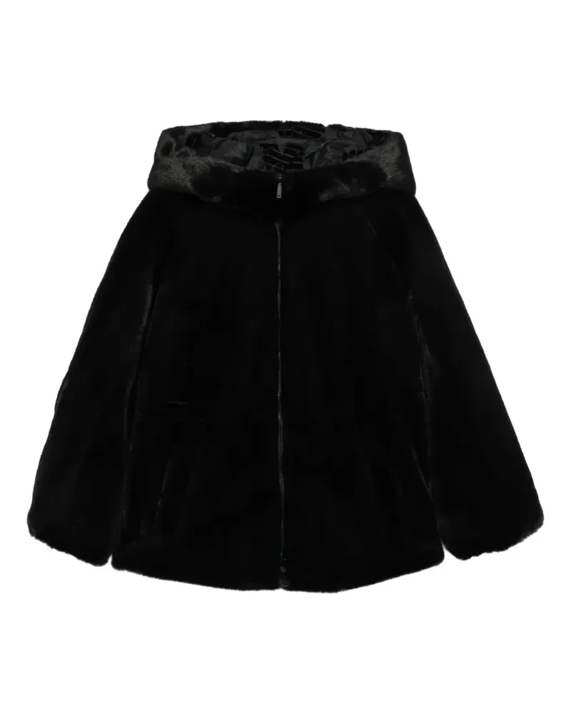 Emporio Armani Kapuzenmantel mit Reißverschluss - Schwarz Schwarz