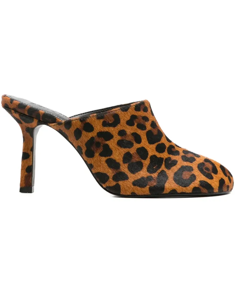 Schutz Mules mit Animal-Print - Braun Braun