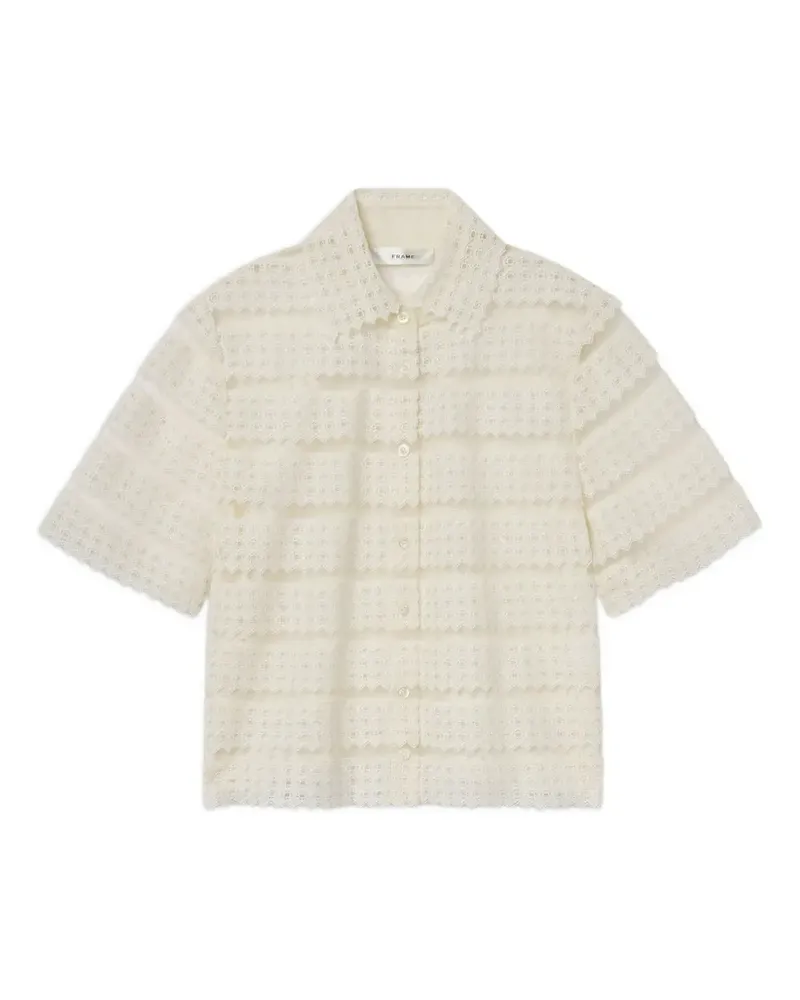 Frame Denim Gehäkeltes Lattice Hemd - Nude Nude