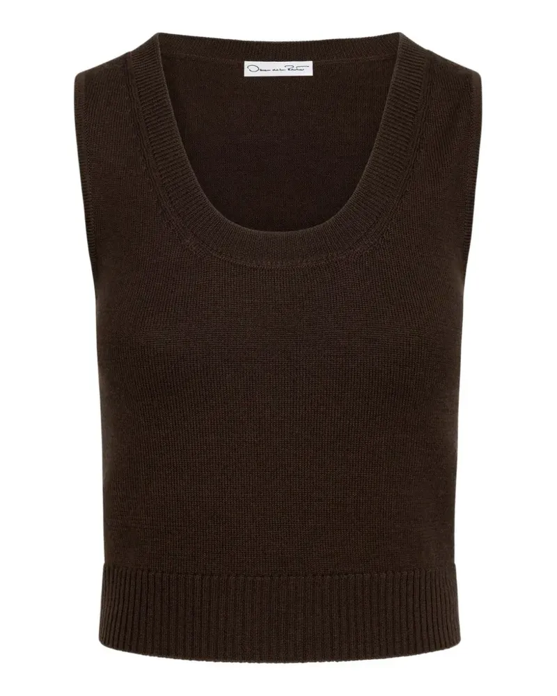 Oscar de la Renta Twinset-Top aus Wolle - Braun Braun