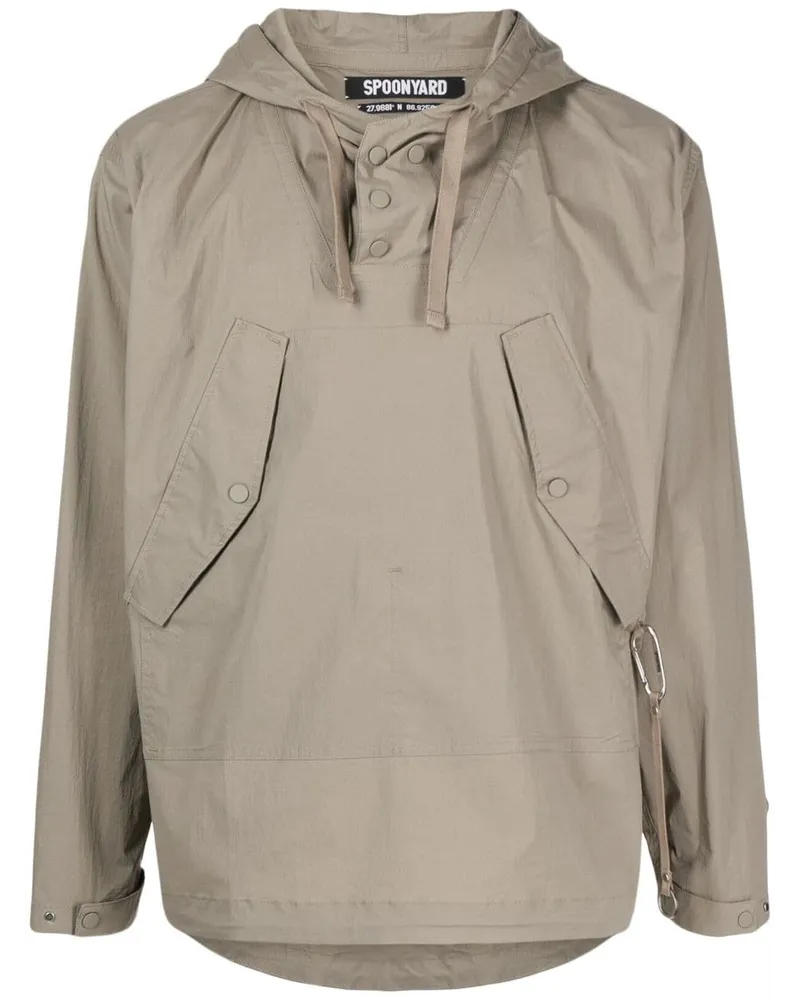 Spoonyard Windbreaker mit Kapuze Braun