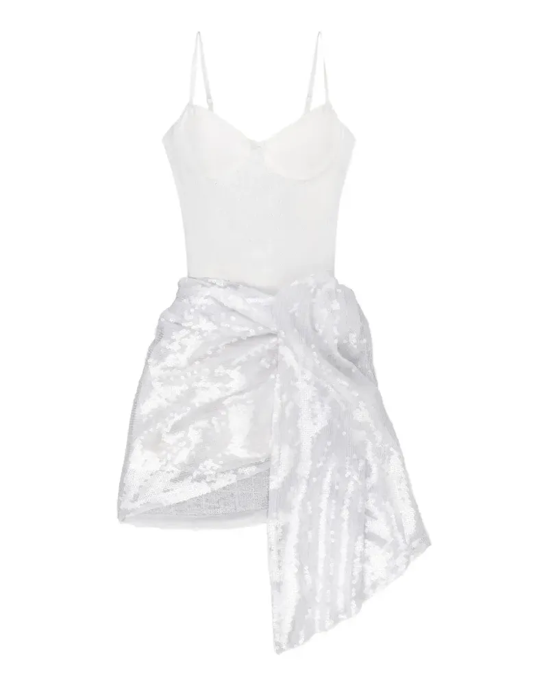 Area sequin-embellished draped dress - Weiß Weiß