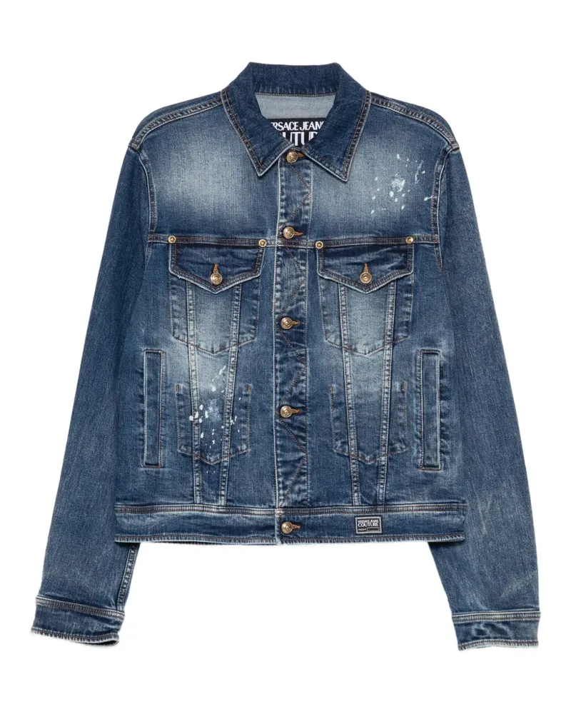Versace Jeans Jeansjacke mit Farbklecksen - Blau Blau