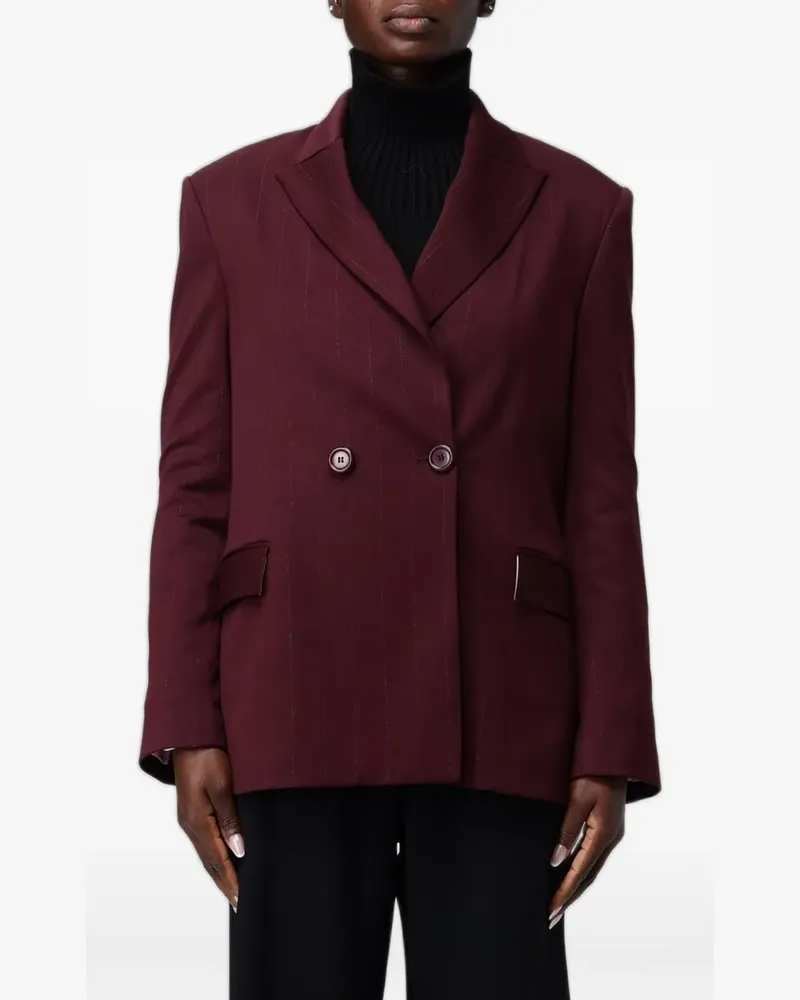 Hanita pinstriped-pattern double-breasted blazer - Rot Rot
